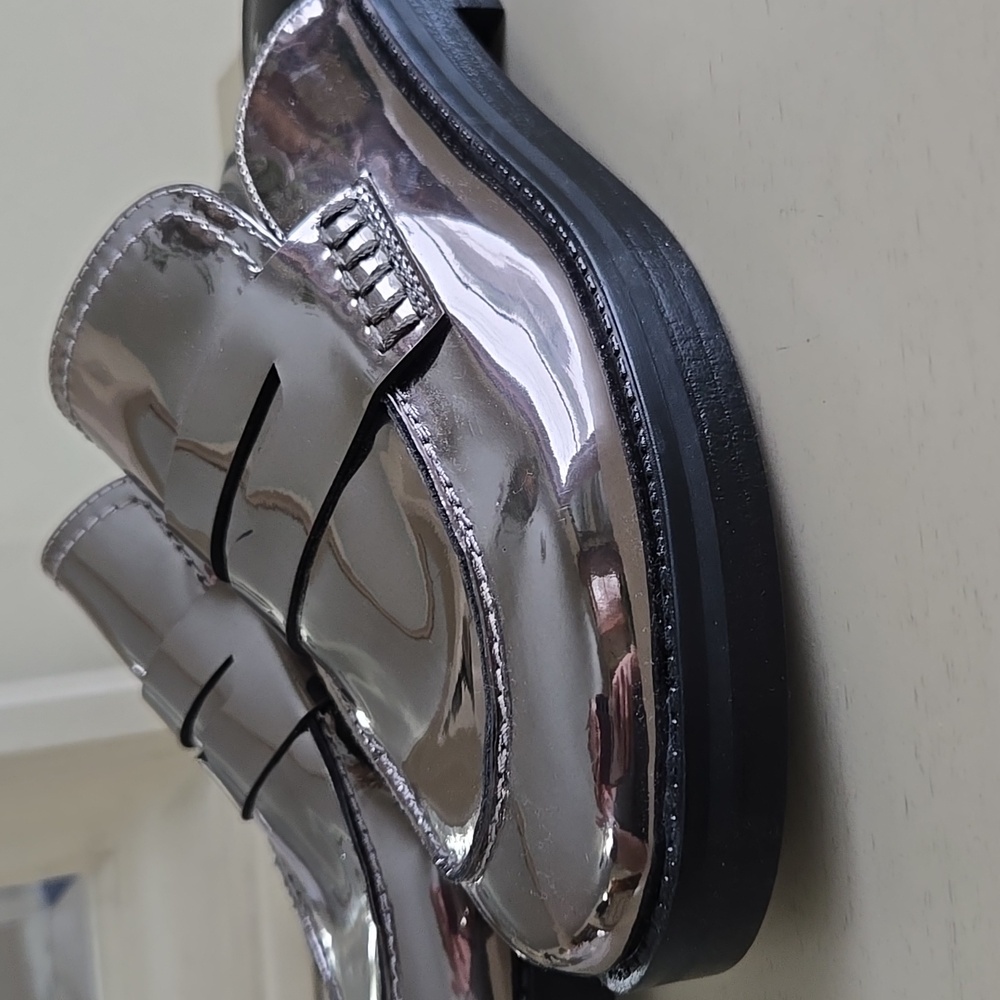 Marc Fisher Silver Loafers